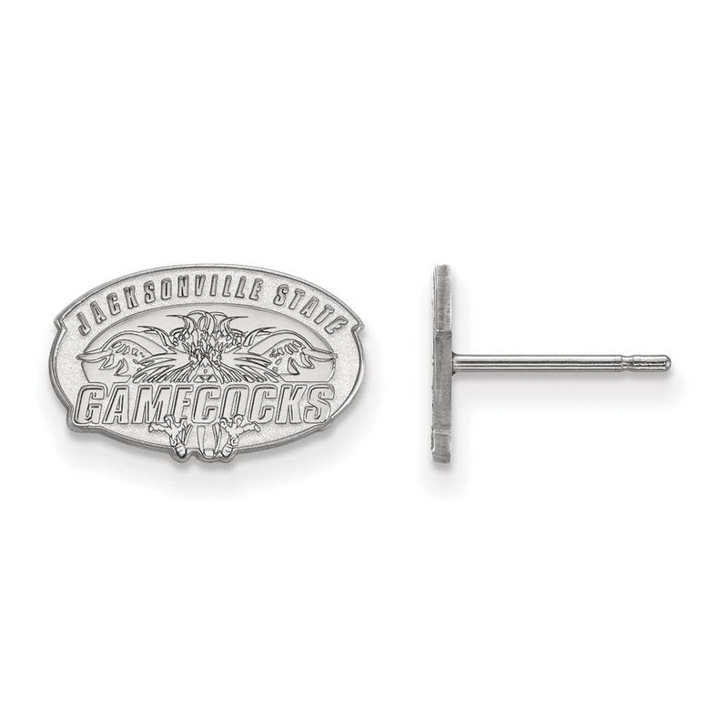 10k White Gold Jacksonville State Xs (Tiny) Post Earrings